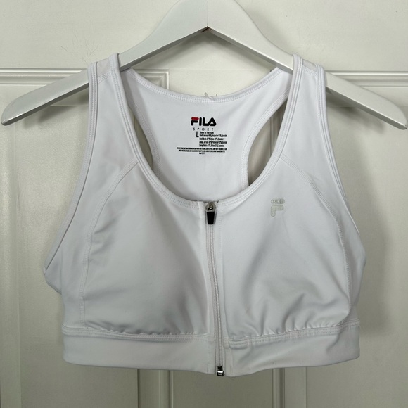 Fila Other - Fila White Front Zip Racerback Sports Bra
